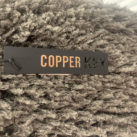 Copper Key Fluffy Grey Short Sleeve Jacket - Picture 7 of 8
